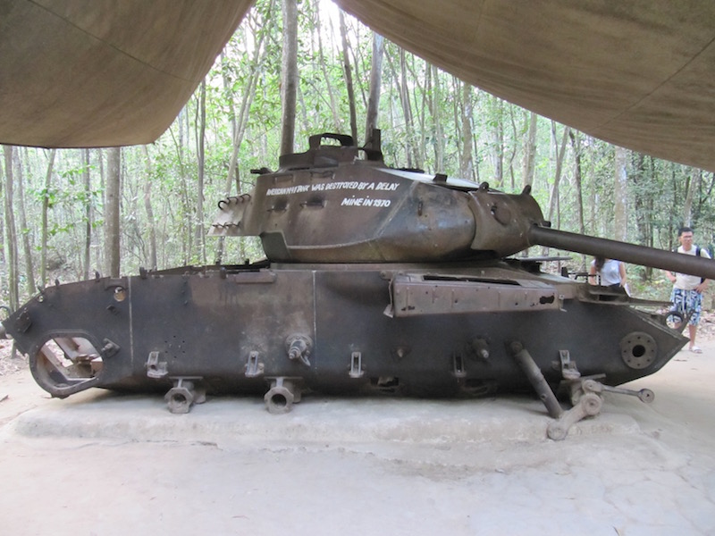 The Cu Chi tunnels were heavily bombed and US feared them